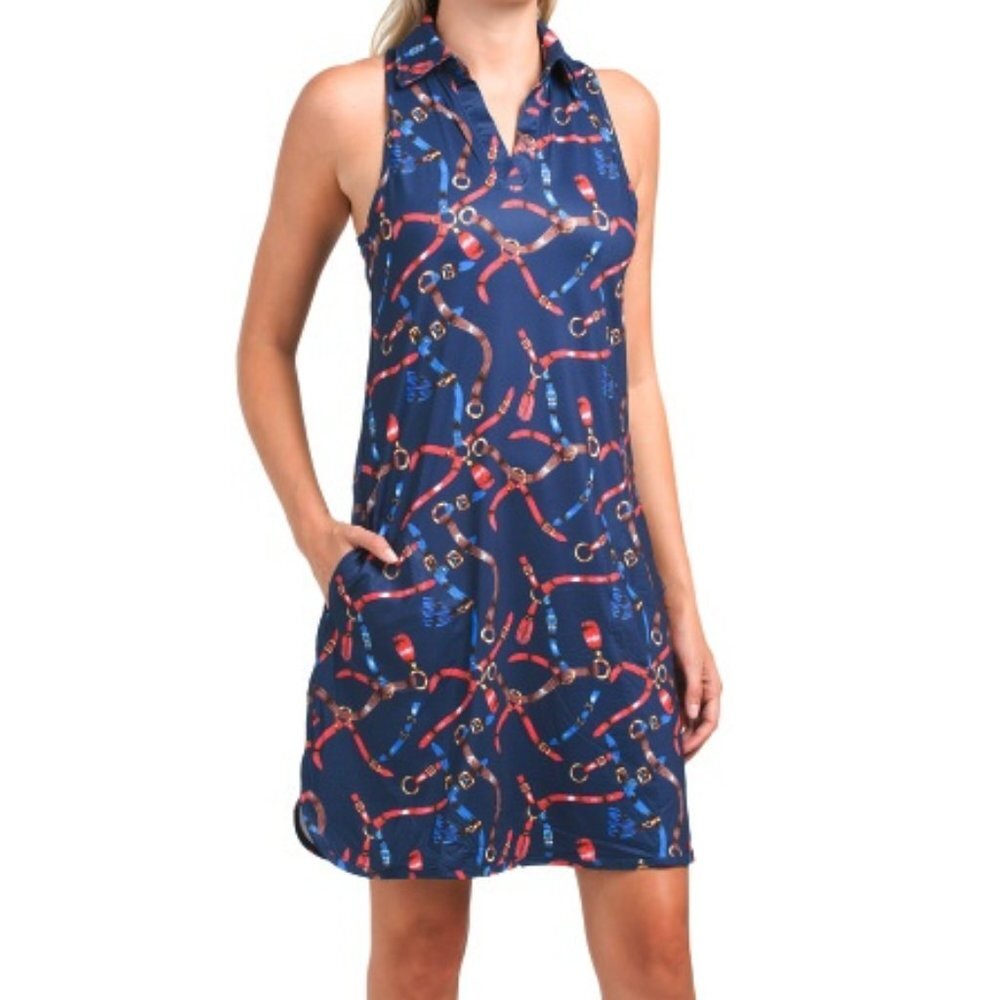 NWT Gottex Women's Lorna Belts Moisture Wicking Golf & Tennis Dress XL